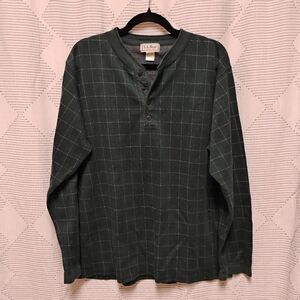 L.L. Bean Green Long Sleeve Shirt Men's Size Large